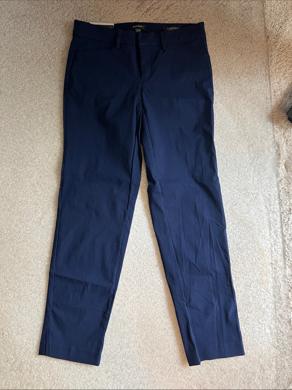 Lord & Taylor Navy Cropped Straight Ankle Pants